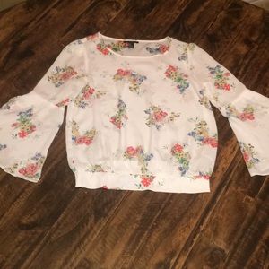 White floral forever 21 blouse (S)